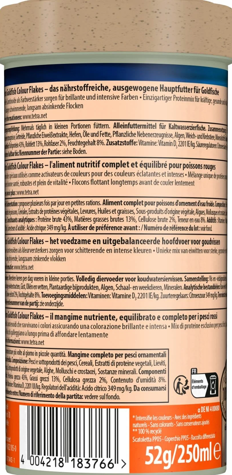 TETRA Goldfish Colour Aliment Complet Flocons Poisson Rouge 250ml