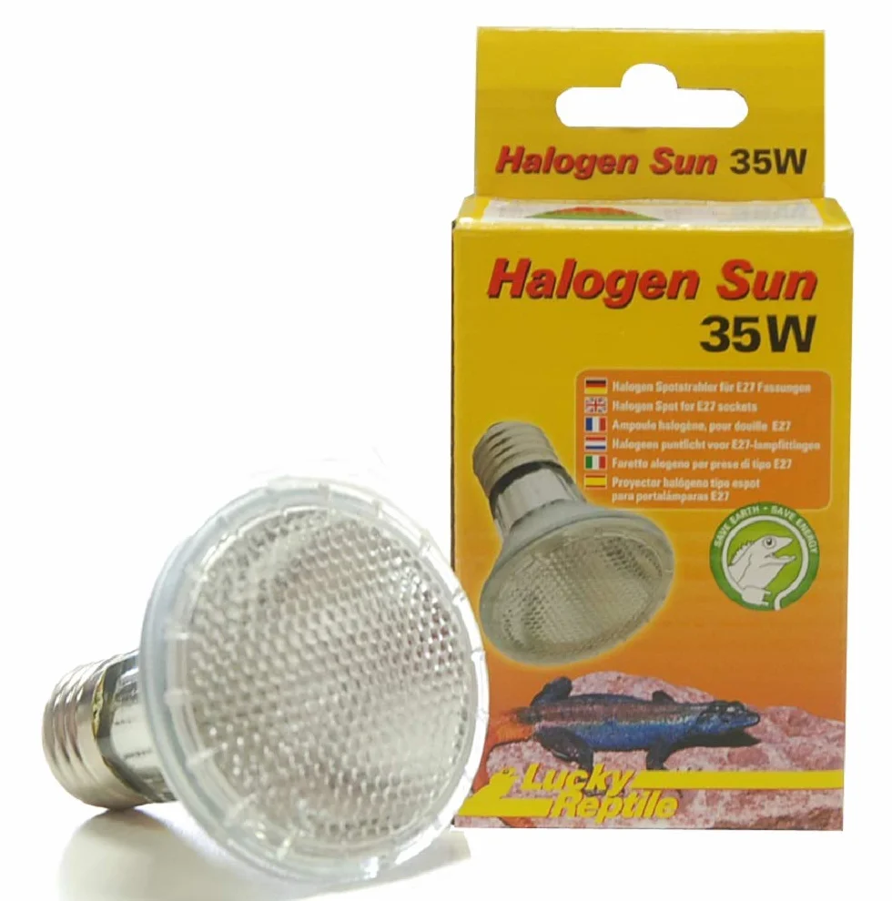 Lucky Reptile Spot halogène Sun 35W E27 Projecteur reptilien Lampe Terrarium Spectre Jour Chauffante Intensité Variable