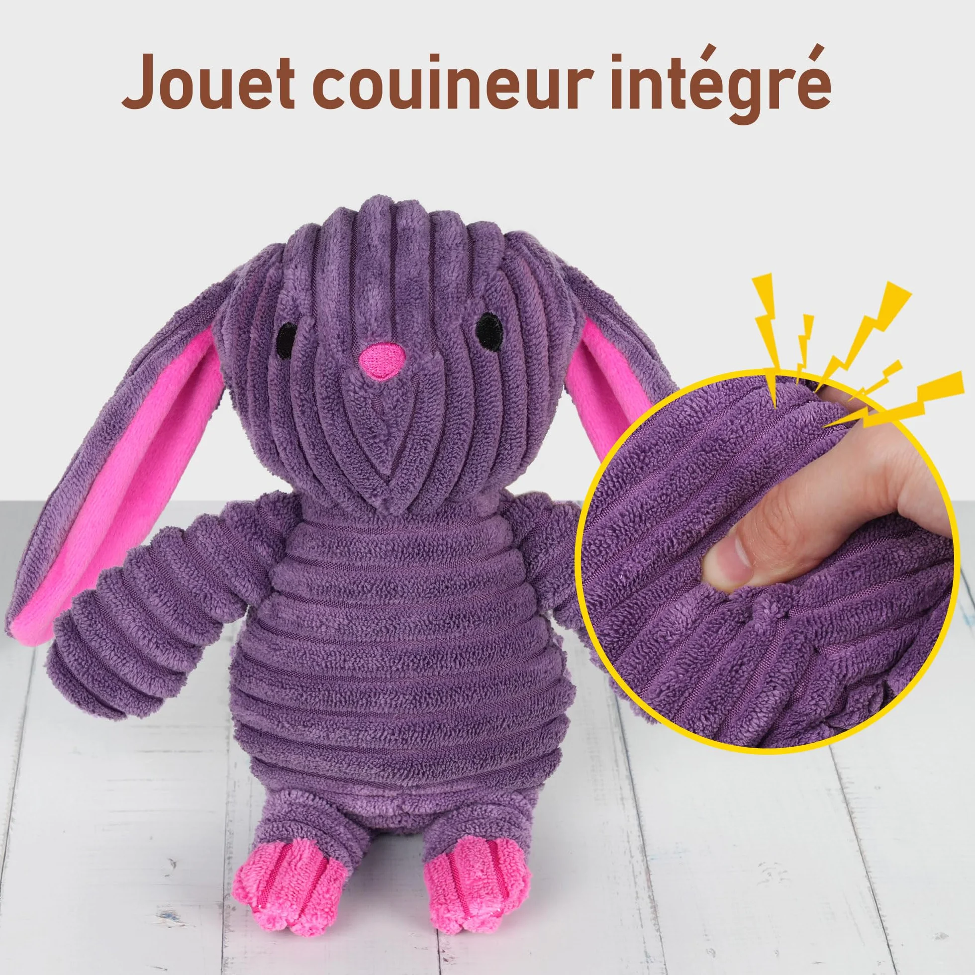 PrimePets Lot de 5 Jouets en Peluche pour Chiens, Jouets à Mâcher Couineur Interactifs Durable