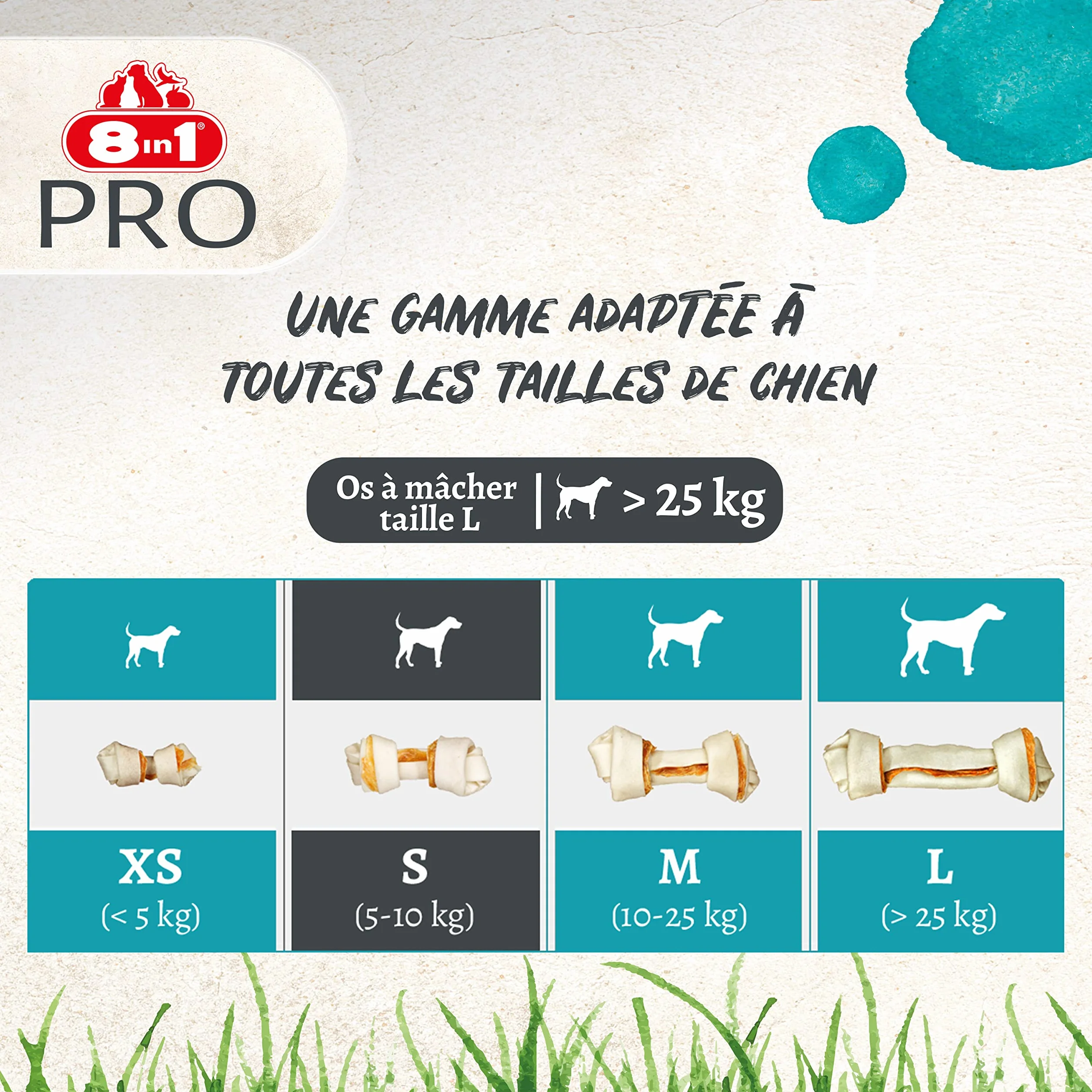 Os à Mâcher Enrichi en Minéraux pour Chien de Grande Taille 8in1 Dental Delights L - 1 pièce