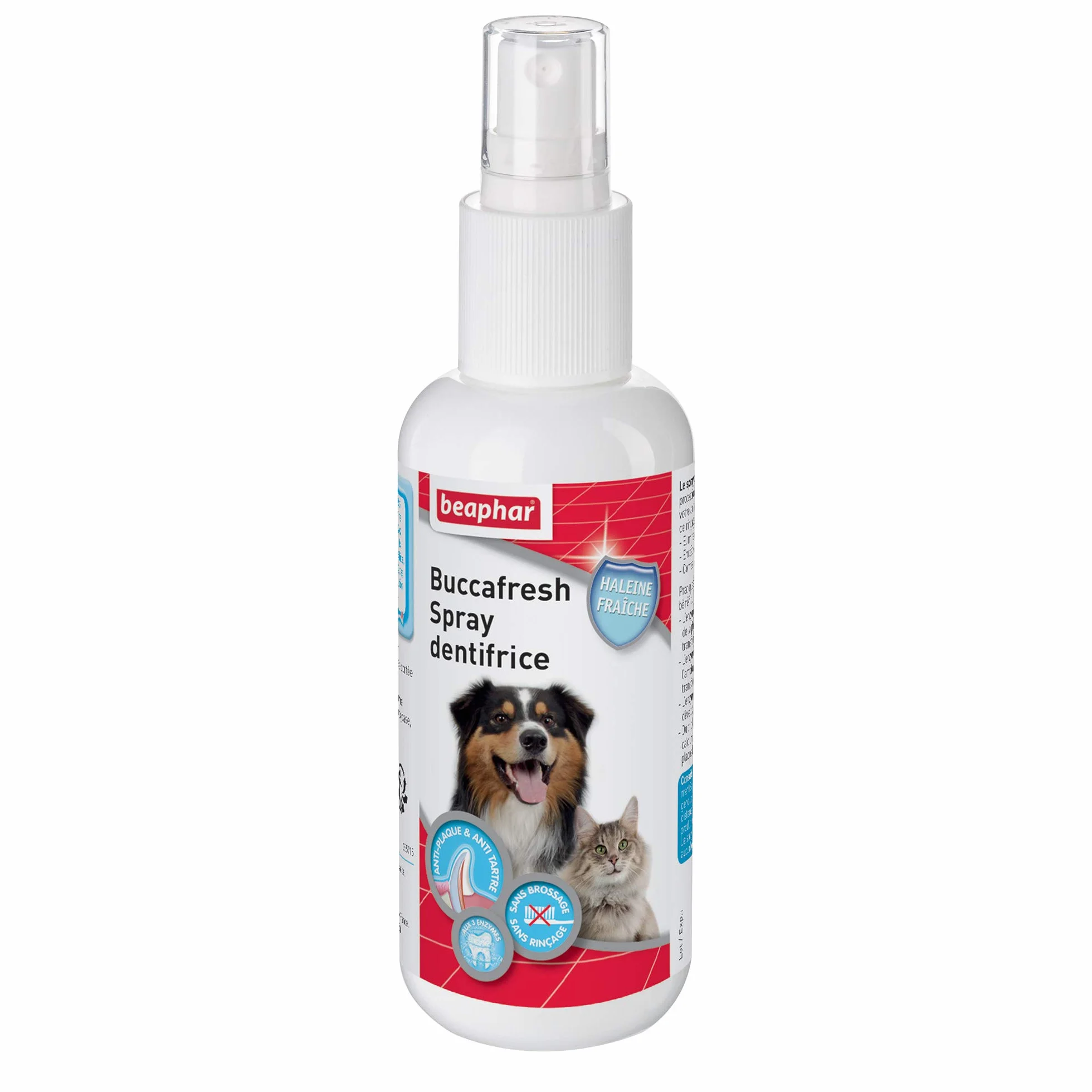 BEAPHAR Spray dentifrice chien chat 150 ml élimine plaque dentaire tartre mauvaise haleine