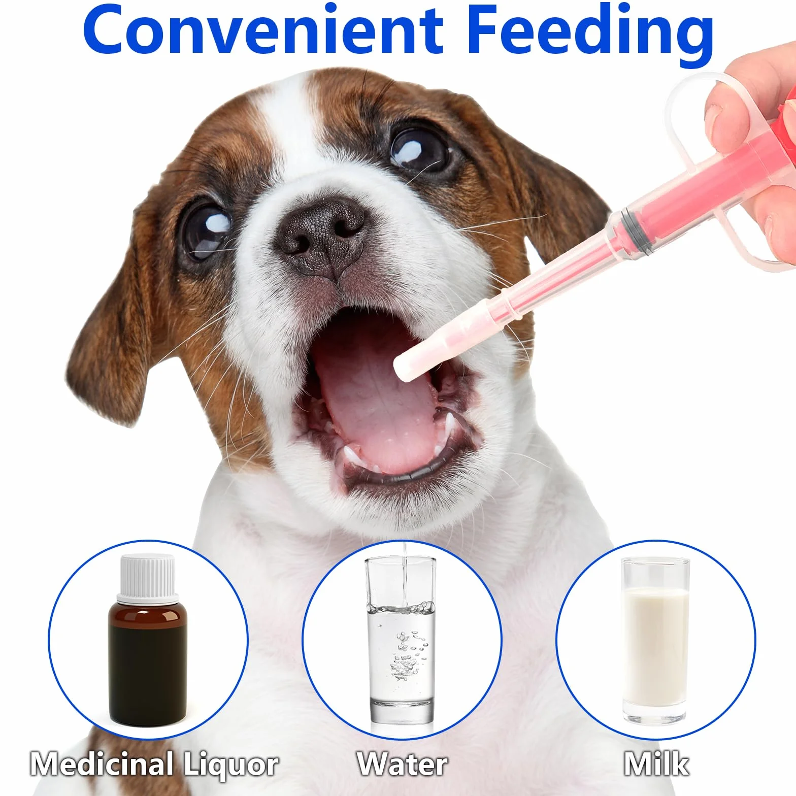 Seringue pour Comprimé Animaux Réutilisable Lance Pilule pour Chat Chien 6 Pièces (Bleu, Vert, Rouge)