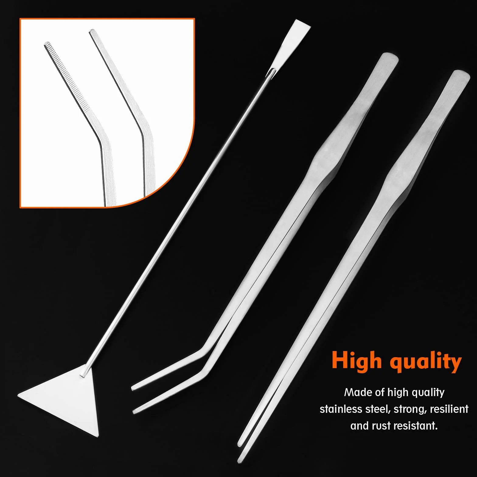Kit d'outils pour aquarium 6 PCS Pince à épiler en acier inoxydable Ciseaux Spatule