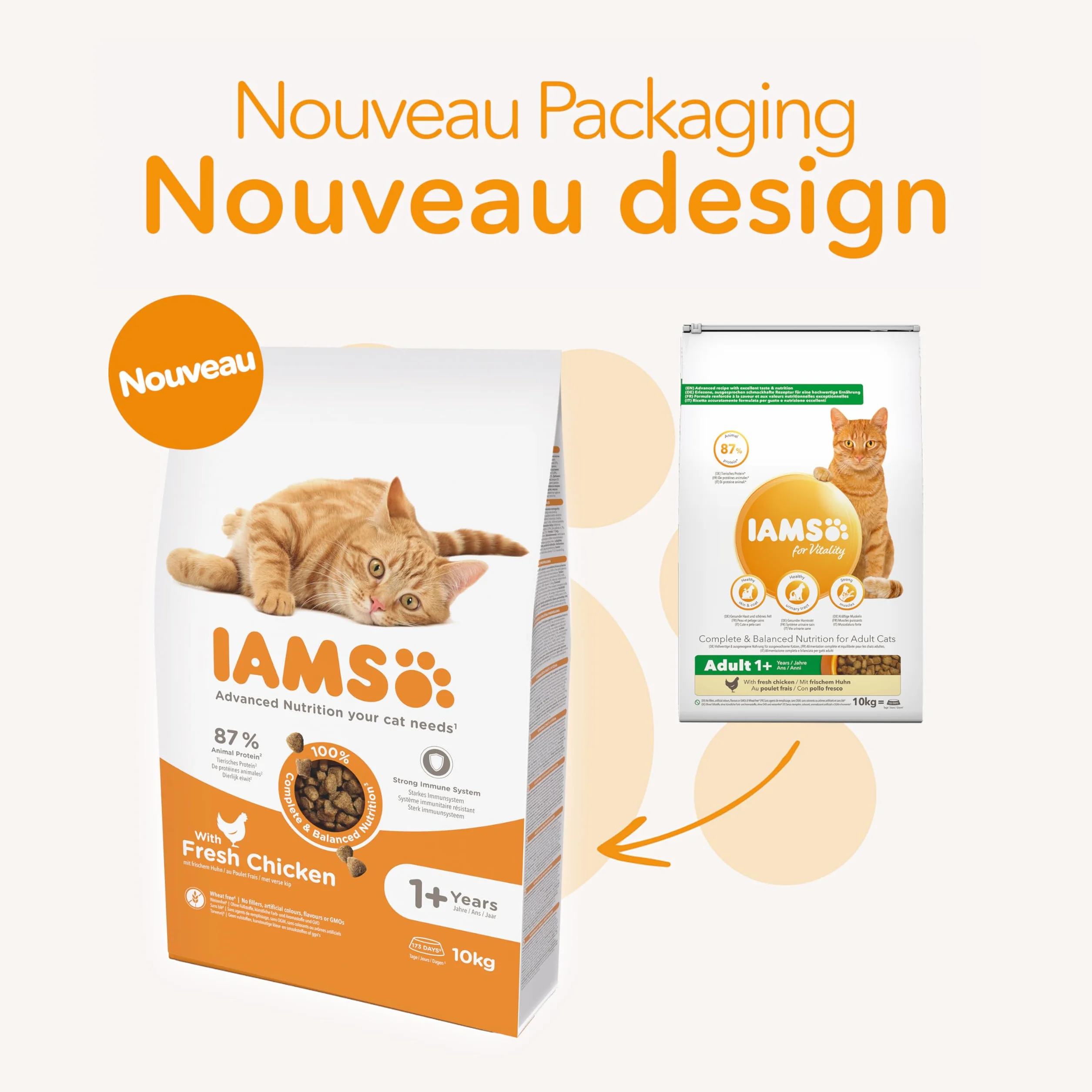 IAMS Croquette au Poulet pour Chat Adulte 10 kg