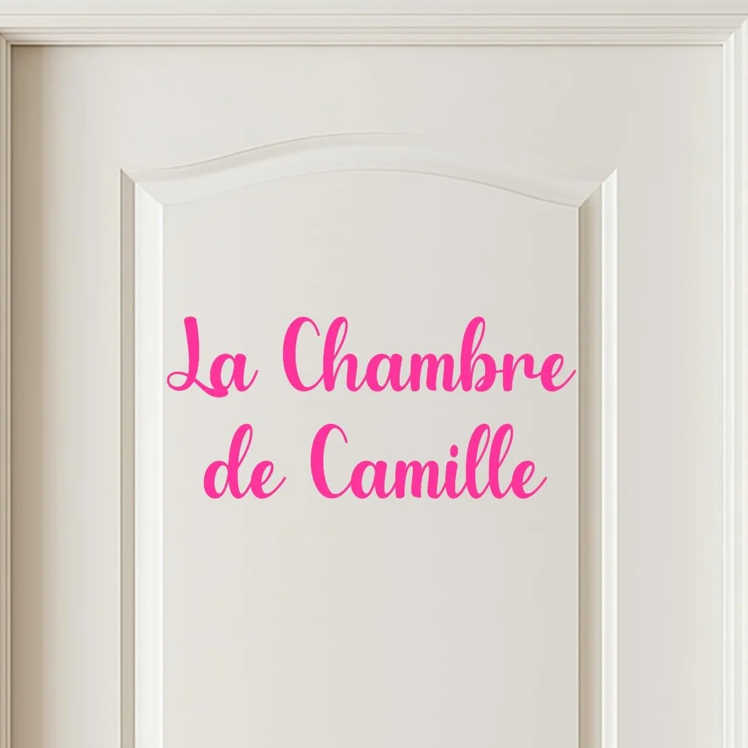 Stickers prénom personnalisé vinyle décoratif 19 couleurs 10-80 cm mural enfant voiture meuble maison