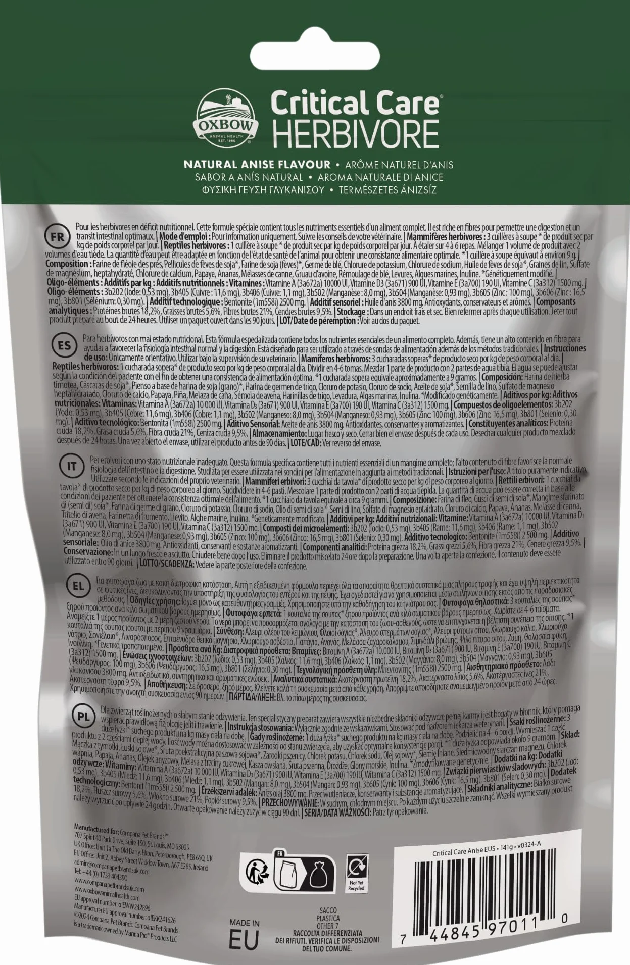 Oxbow Critical Care Herbivore Anis 141g