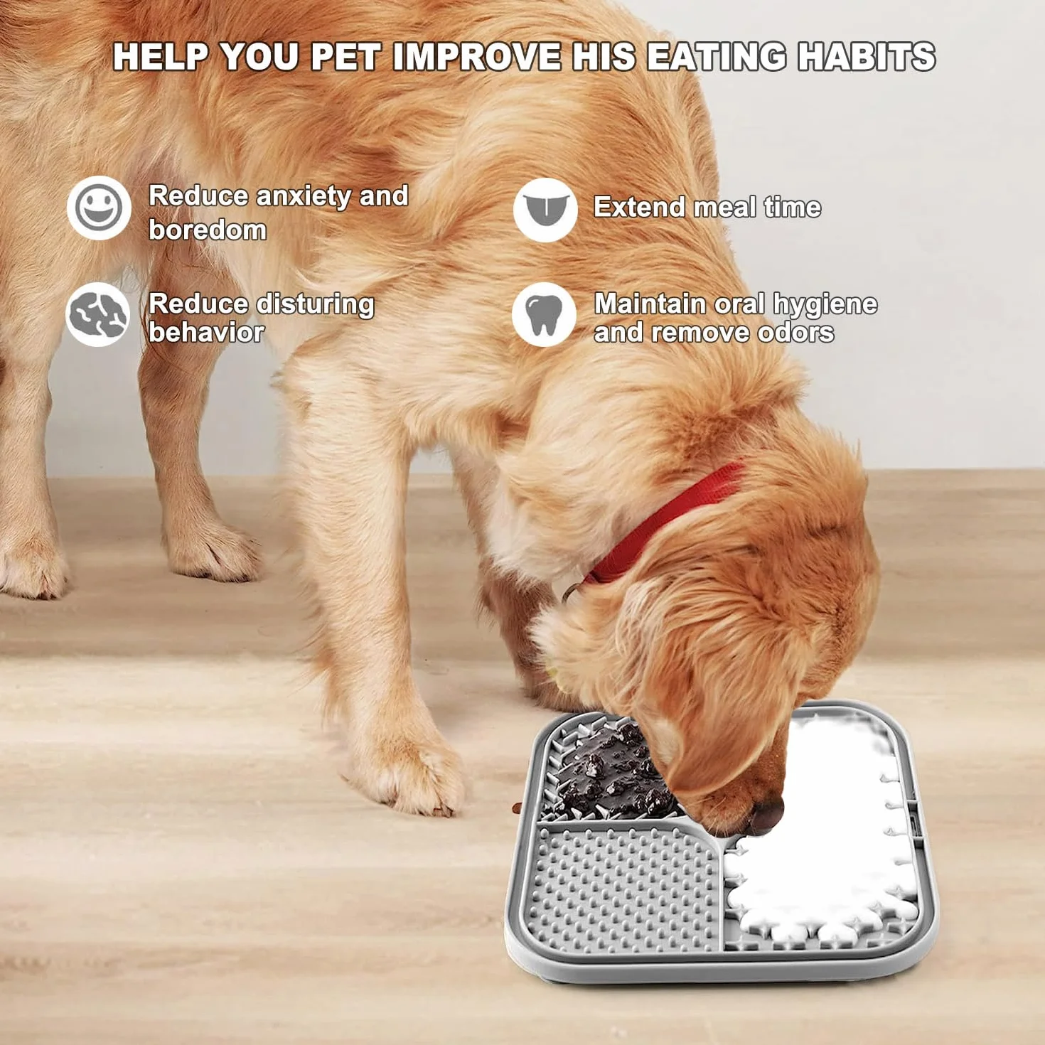 Lot de 2 Tapis à lécher pour Chiens et Chats - Jouet apaisant - Passe au Lave-Vaisselle - Tapis d'alimentation