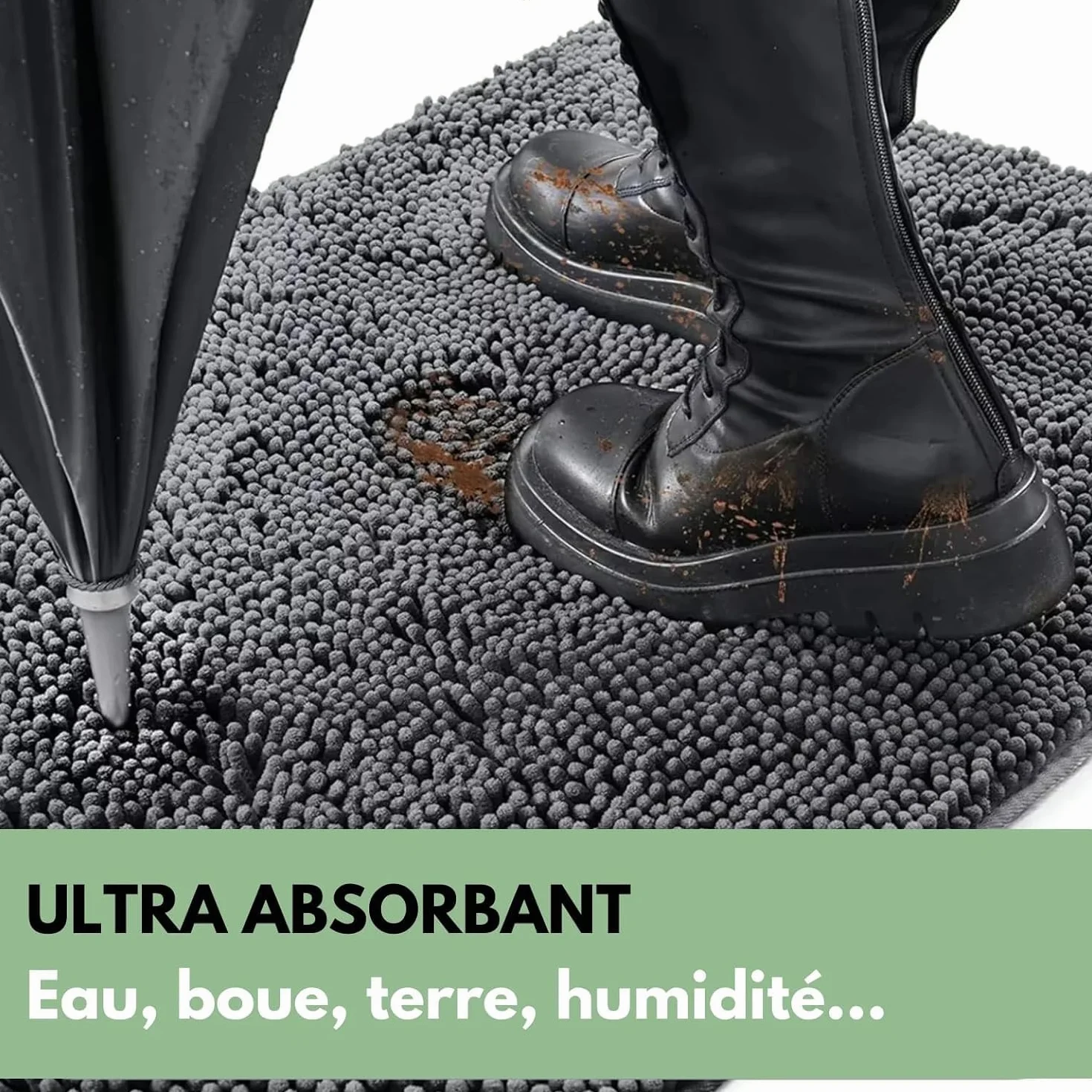 Ovanor Tapis Ultra-Absorbant Pattes d'Animaux 50x80CM Brun