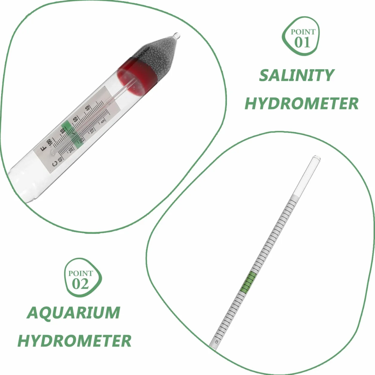 Cabilock Hydromètre de salinité pour aquarium d'eau de mer, densitomètre précis salinomètre durable