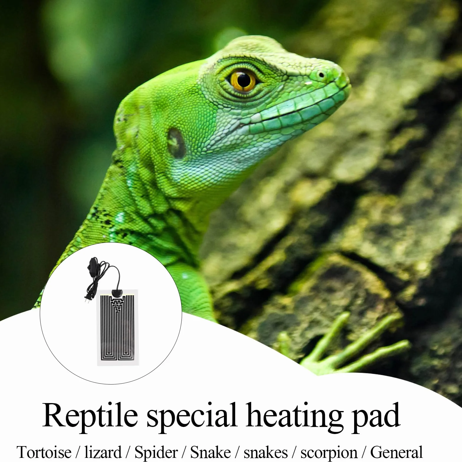 Tapis Chauffant Reptile 14W 28x28cm Réglable Contrôle Température Terrarium