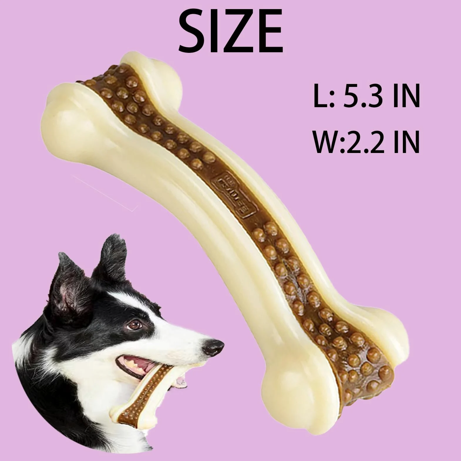 Lot de 8 os à mâcher pour chiens agressifs, véritable saveur de bœuf, jouets à mâcher indestructibles pour chiens de grande/moyenne/petite race, jouet robuste avec nylon durable