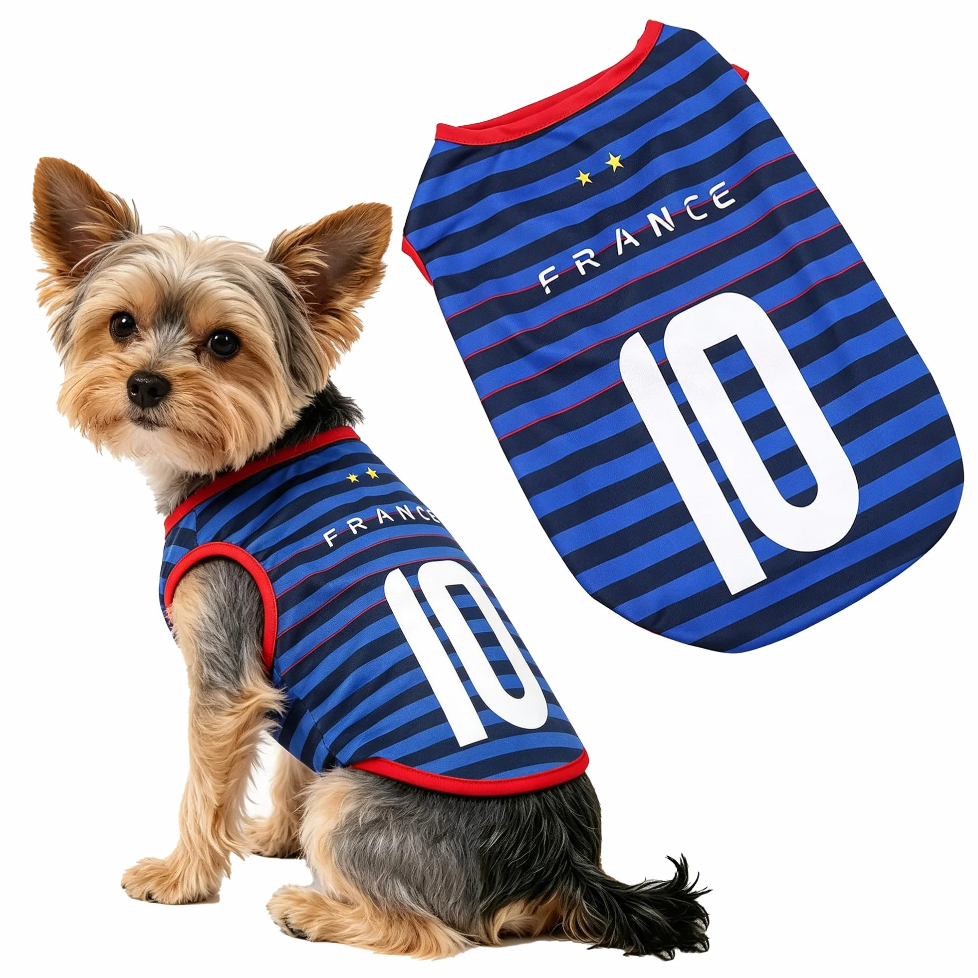 Maillot de Foot pour Chien sans Manches Thème National Vêtement de Sport T Shirt Petit Moyen Grand Chien