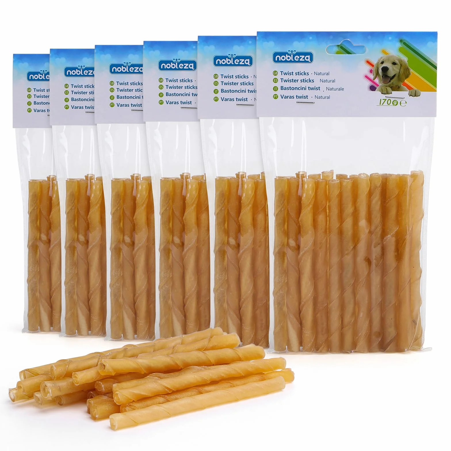Friandises pour chien Nobleza 120 Pièces bâtonnets à mâcher 125mm x 10mm stick dentaire