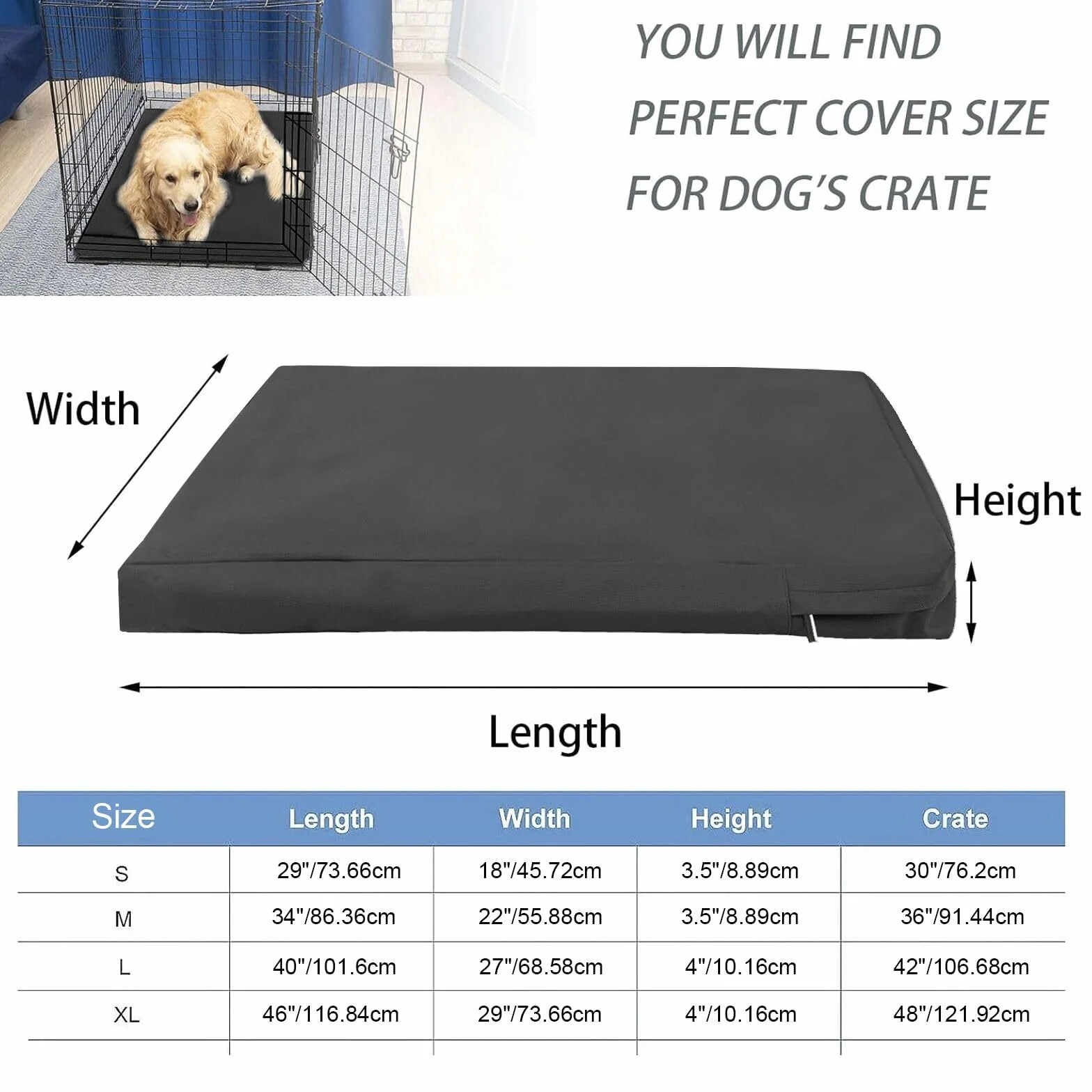 Housse de lit pour chien imperméable lavable amovible avec fermetures éclair