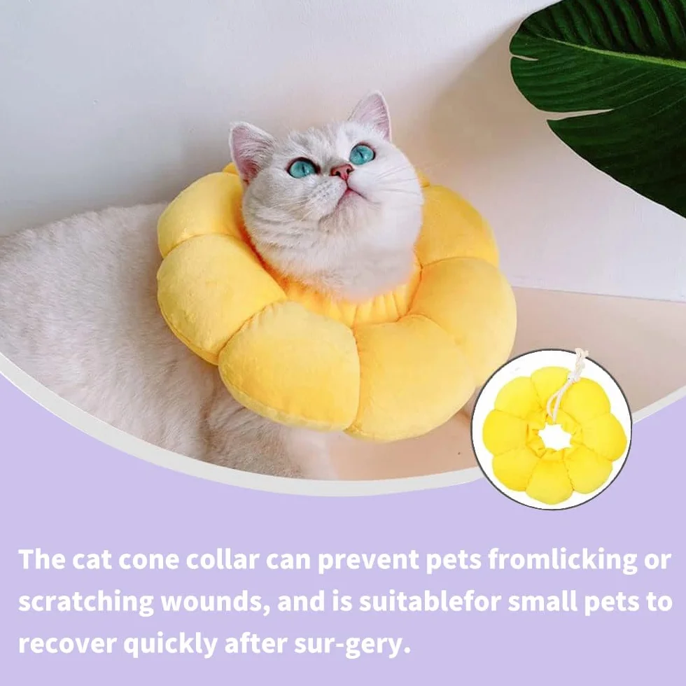 Collier de Protection pour Chat Anti-Léchage Réglable Doux 8-25 cm