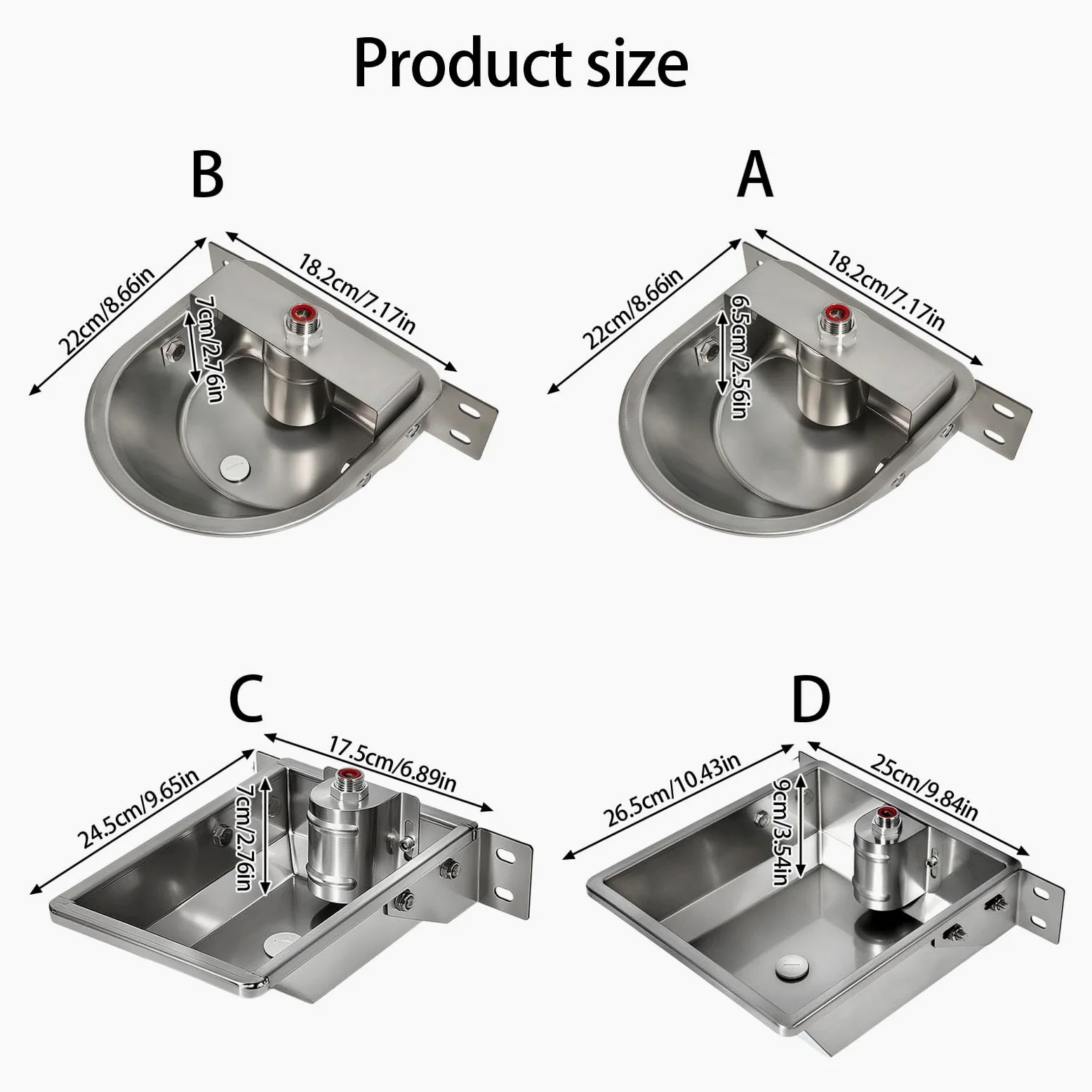 Abreuvoir automatique de grande capacité pour vache, cheval en acier inoxydable
