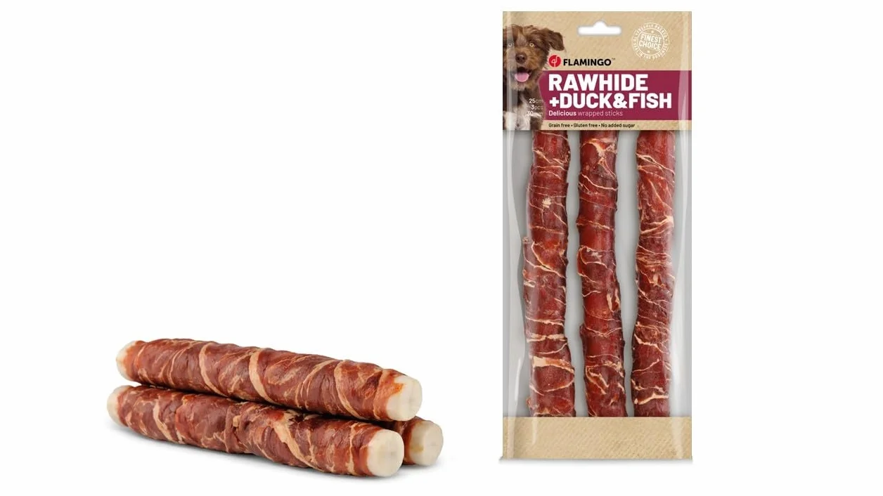 R'Hide friandises pour Chien bâtonnets au Canard & cabillaud 25 cm 3 pcs 240 g sans Gluten sans céréales