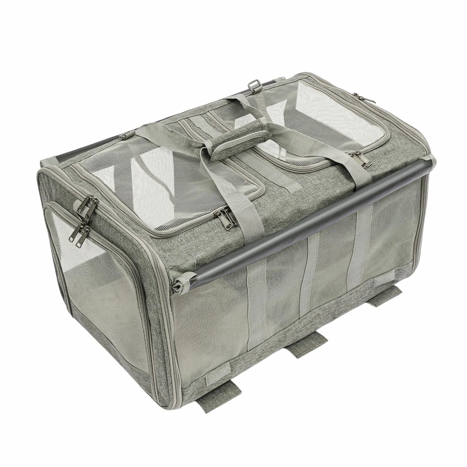 Sac de transport pour animal de compagnie 2 compartiments roulettes poignée télescopique jusqu'à 17,5 kg chat chien