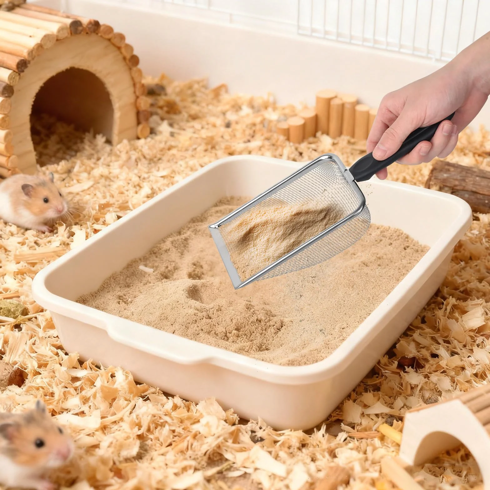Lot de 2 pelles à sable en acier inoxydable pour reptiles, lézard, serpent, tortue et aquarium