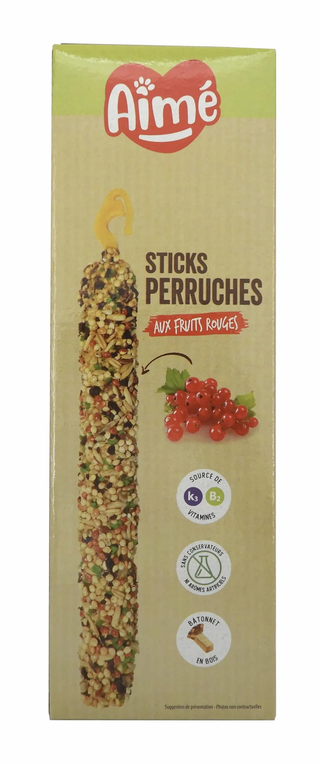 Aime Baguettes aux Fruits Rouges pour Perruches 2 Baguettes Croustillantes