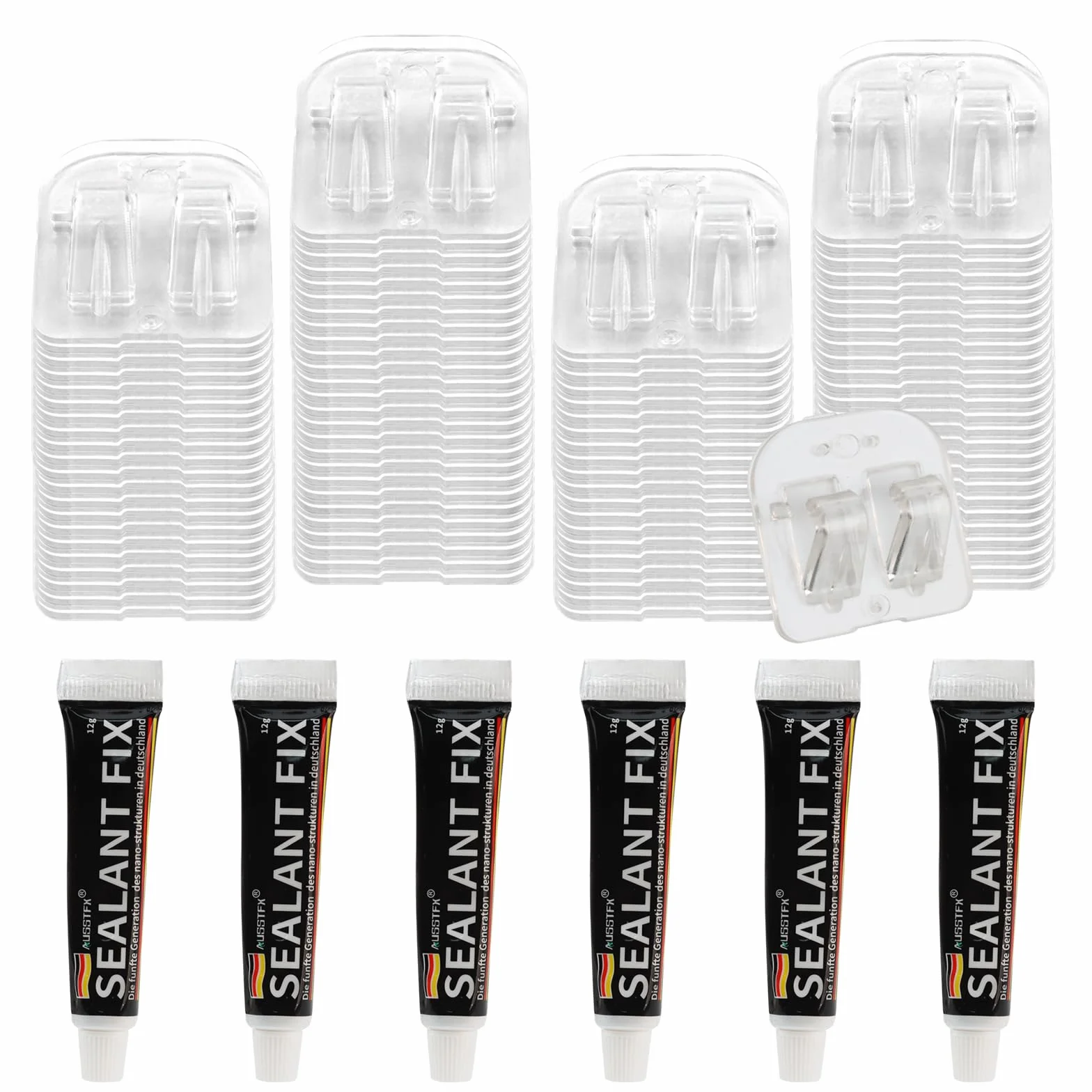 Crochet sans Percage de Filet Chat Balcon, Étanche, Anti UV, 100 Pièces, 6 Adhésif Extra Fort