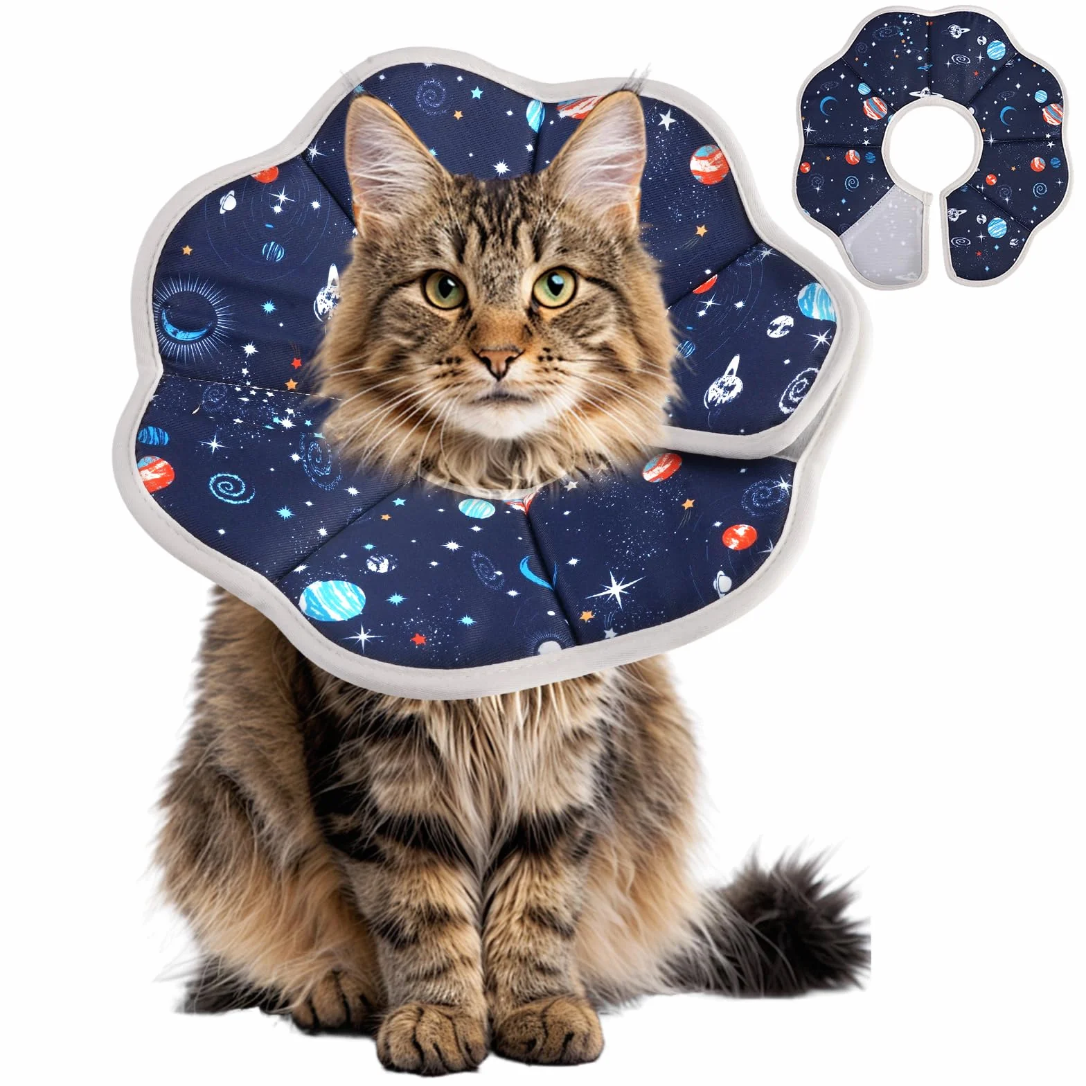 Colerette Chat Anti-Lechage Anti-Puces Imperméable Réglable Tour de Cou 18-25 cm Collier Après Chirurgie
