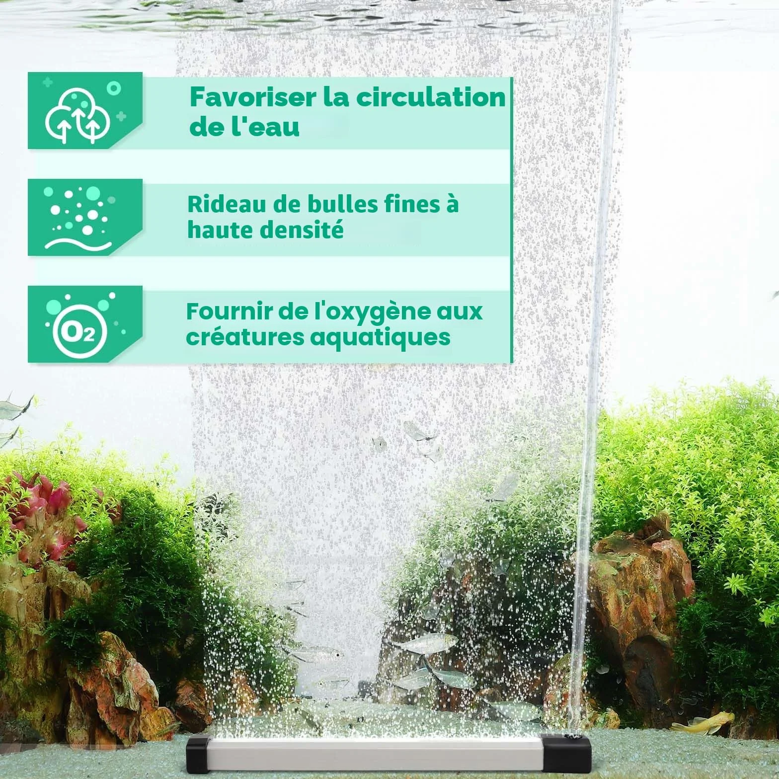Hygger Diffuseur Air Aquarium Bulleur Pierre à Air avec Tuyau 15cm