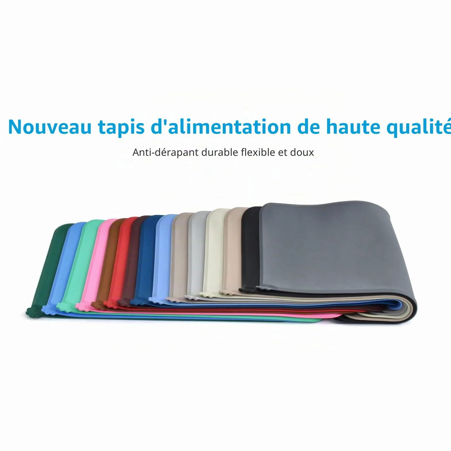 AUDWUD Tapis de nourriture pour chien chat animal de compagnie en silicone étanche , tapis de bol pour animal de compagnie antidérapant, tapis de nourriture pour animal de compagnie.