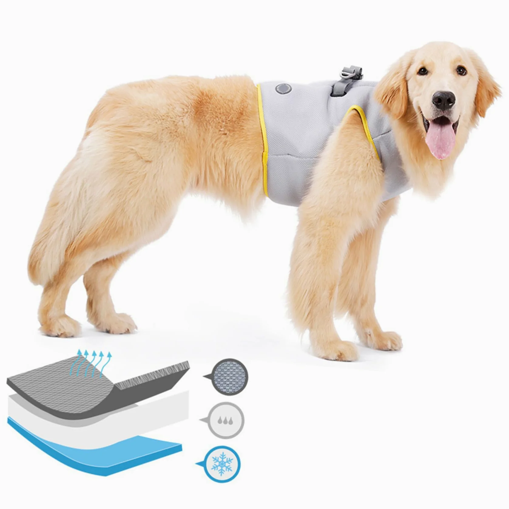 Sangle De Traction Pour Animaux De Compagnie Débardeurs Veste De Refroidissement Veste Rafraîchissante Pour Chien Camisoles Cool Gilet Sensation De Fraîcheur La Laisse Du Chien