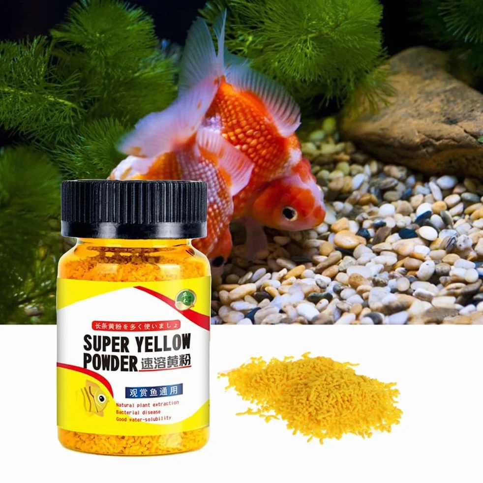 Alomejor Poudre Jaune Instantanée pour Aquarium 65 G Traitement Infections Poissons