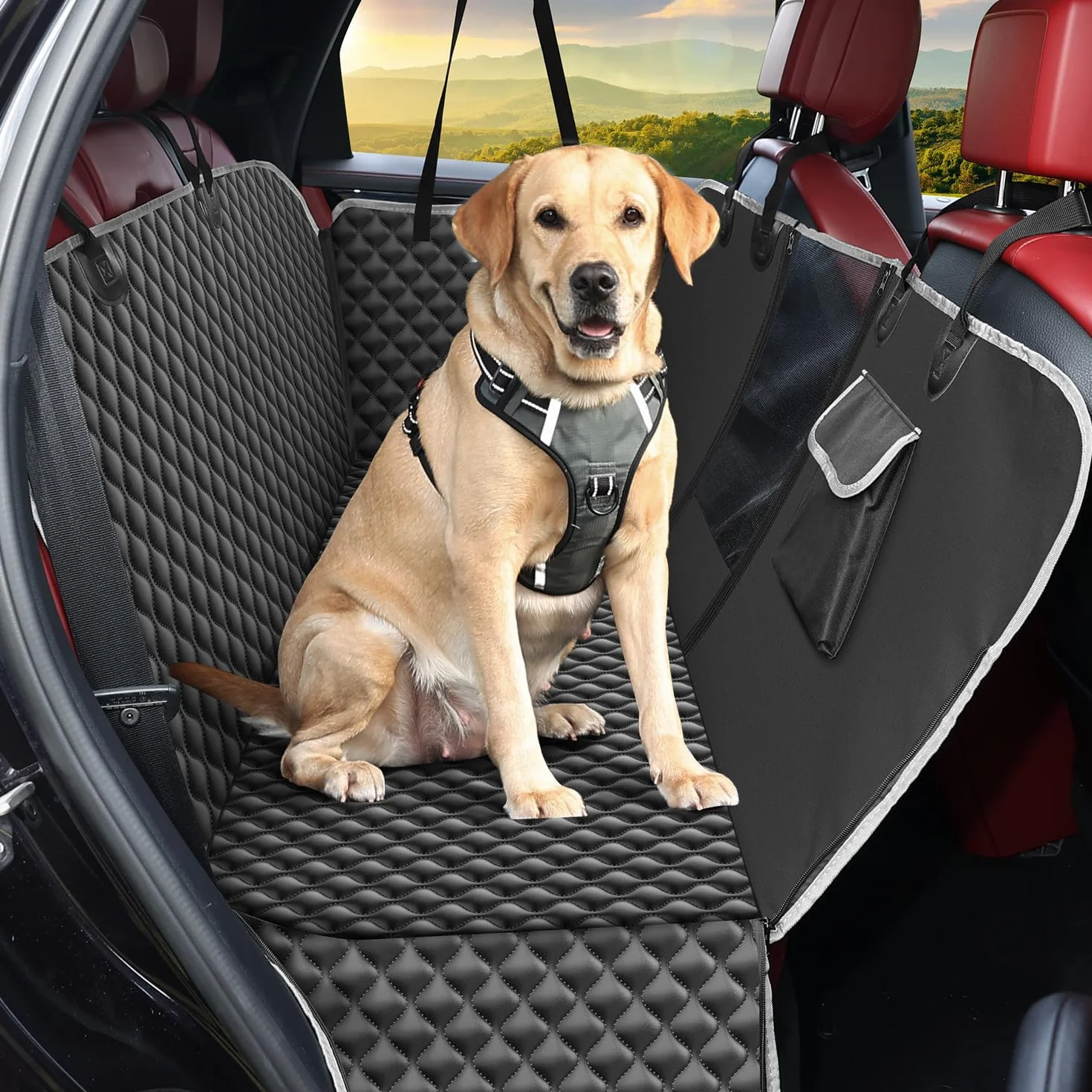 KYG Housse de Siège pour Chien Protection Voiture Imperméable Antidérapant 135x140x32cm