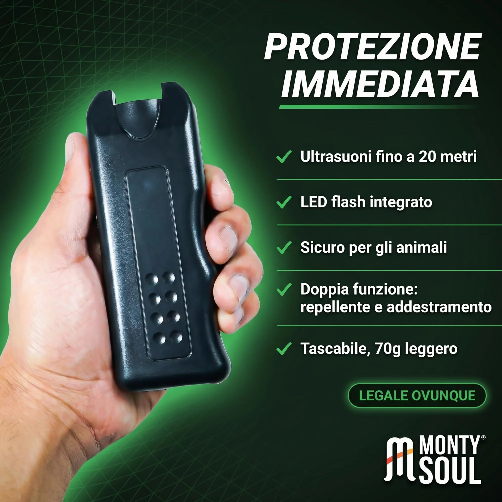 Répulsif ultrason pour chiens agressifs LED Flash portable 20 m