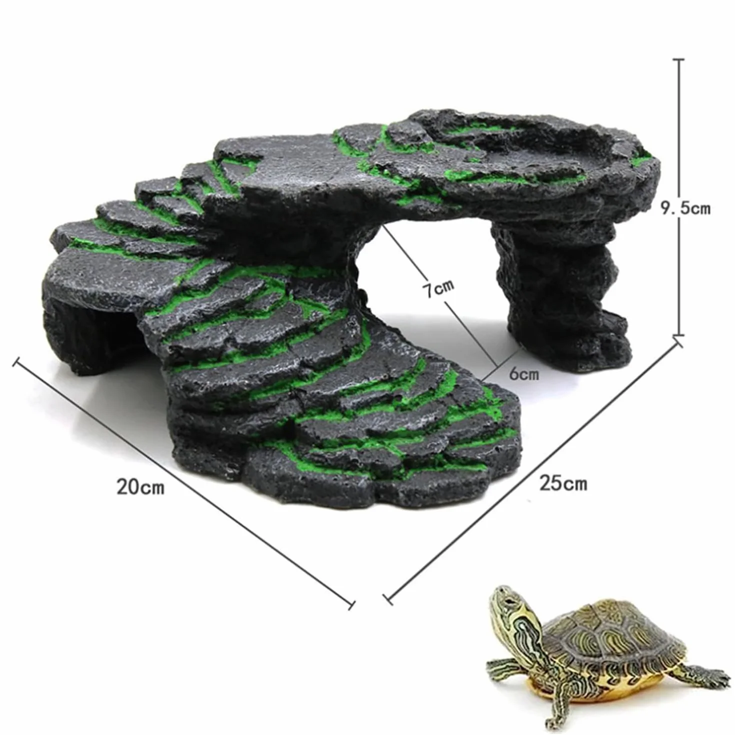 Cachette Reptile Plate-Forme pour Tortue Rocher Grotte Gécko Habitat Décoration de Terrarium Basking Ornement d'aquarium