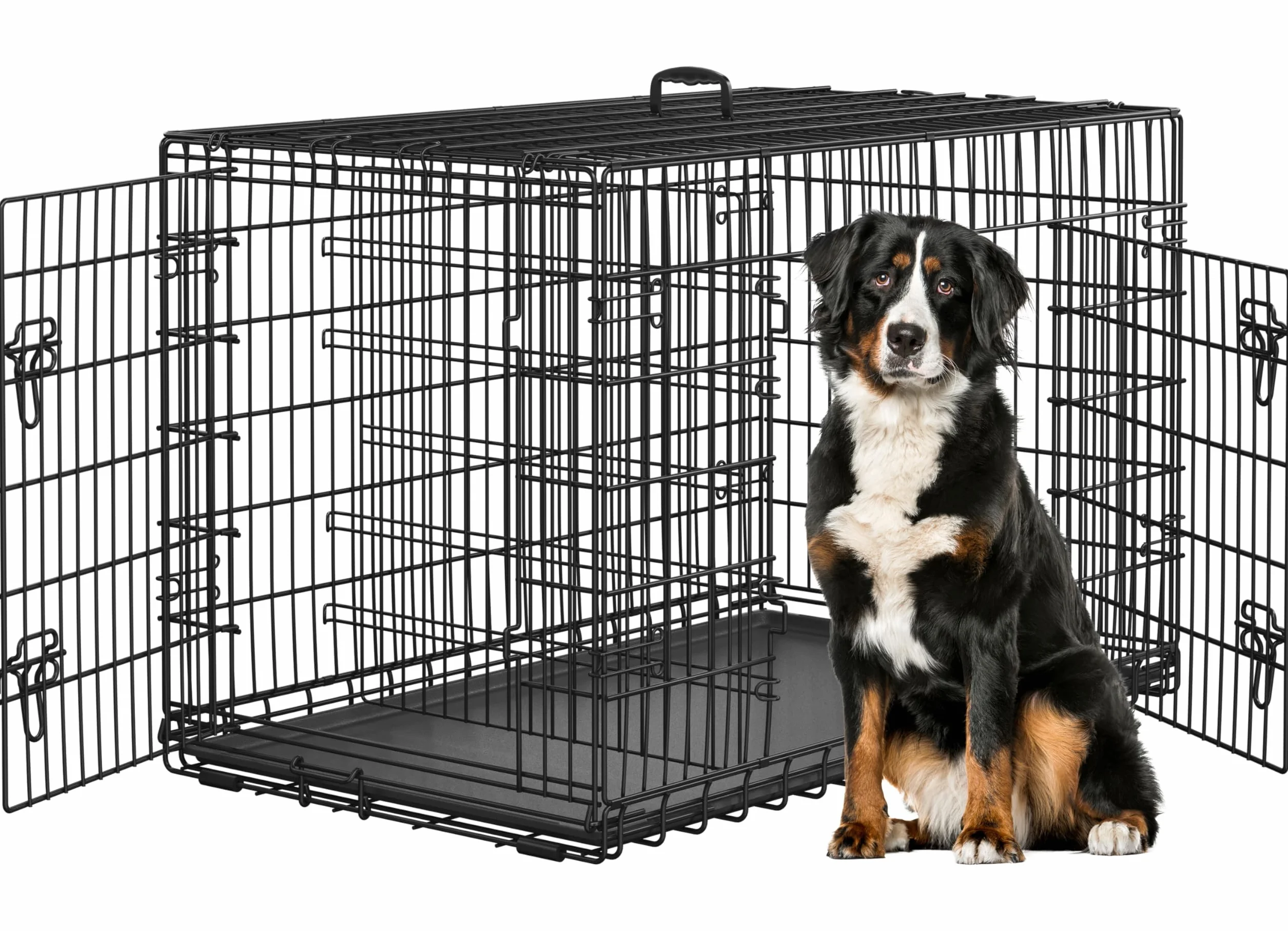 Yaheetech Cage pour Chien Pliable 122x71x78 cm Métal 2 Portes Verrouillables Plateau Amovible
