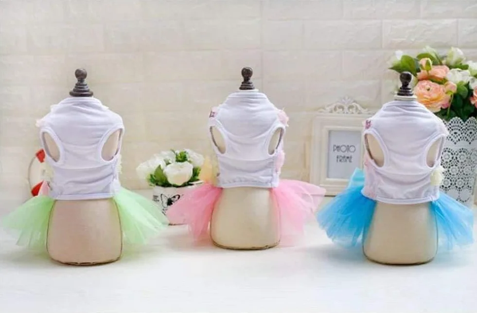 Robes Tutu Princesse Dentelle de Luxe pour Petit Chien Fille Rose