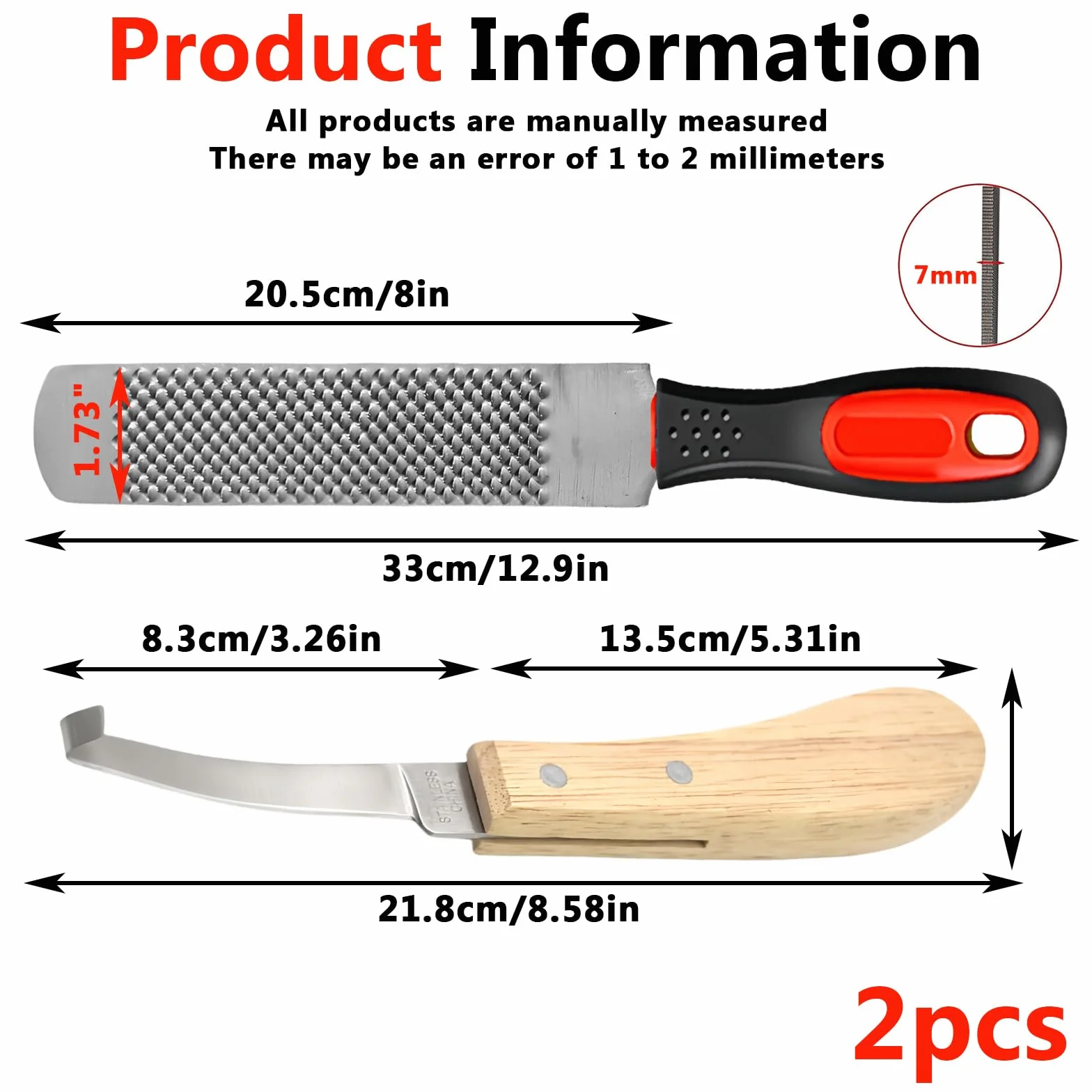 Lime À Sabots Cheval 8 Pouces, Râpe Sabot Acier Au Carbone, Outils Maréchal-Ferrant Double Face