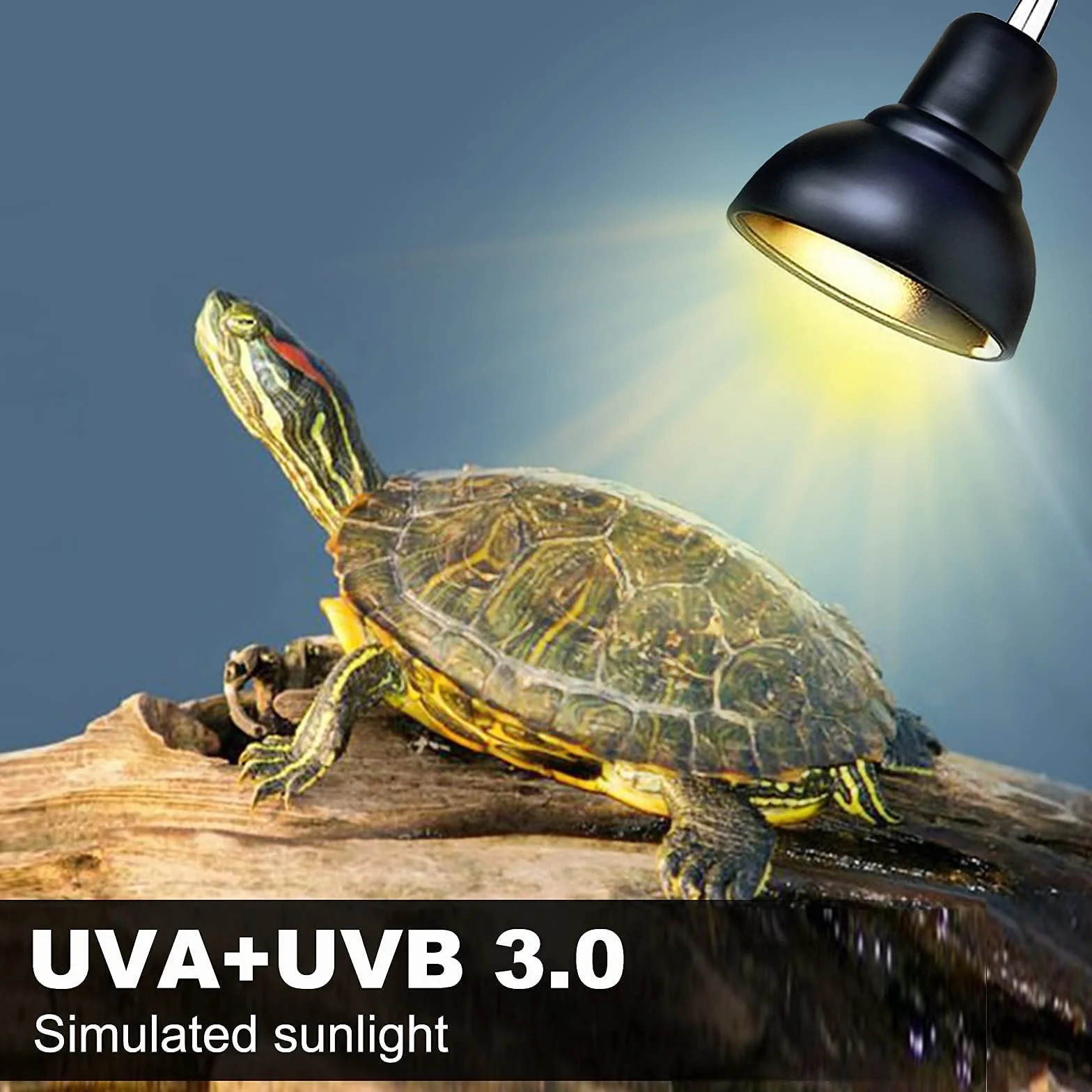 Lampe Chauffante Tortue Reptiles et Amphibiens avec 2 Ampoules Basking Spot UVA UVB et Pince Pivotante 360°
