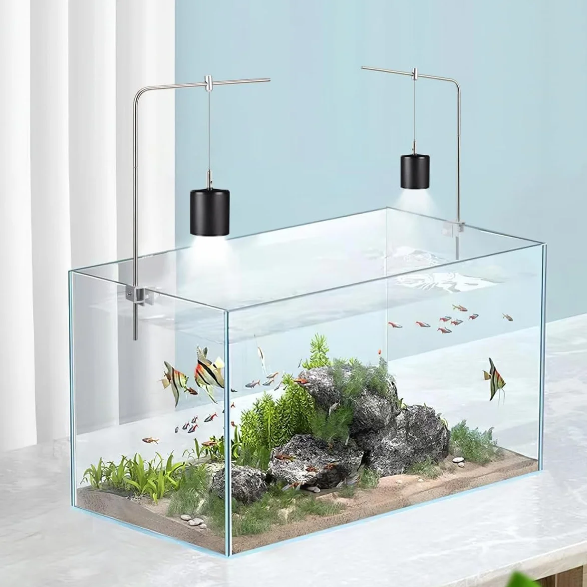 Support de suspension pour éclairage d'aquarium en alliage d'aluminium argenté