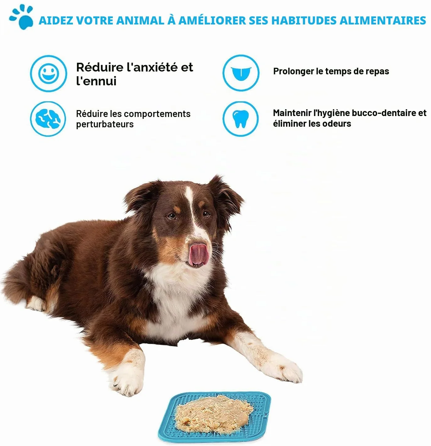 Tapis à Lécher pour Chiens et Chats avec Ventouses, 1 Pack Carré, Alimentation Lente Anti-Anxiété