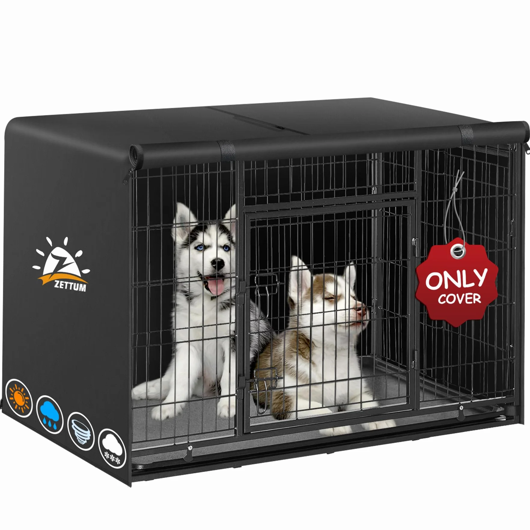 Zettum Housse de Cage pour Chien 600D imperméable Durable Universelle 76 x 48 x 53 cm