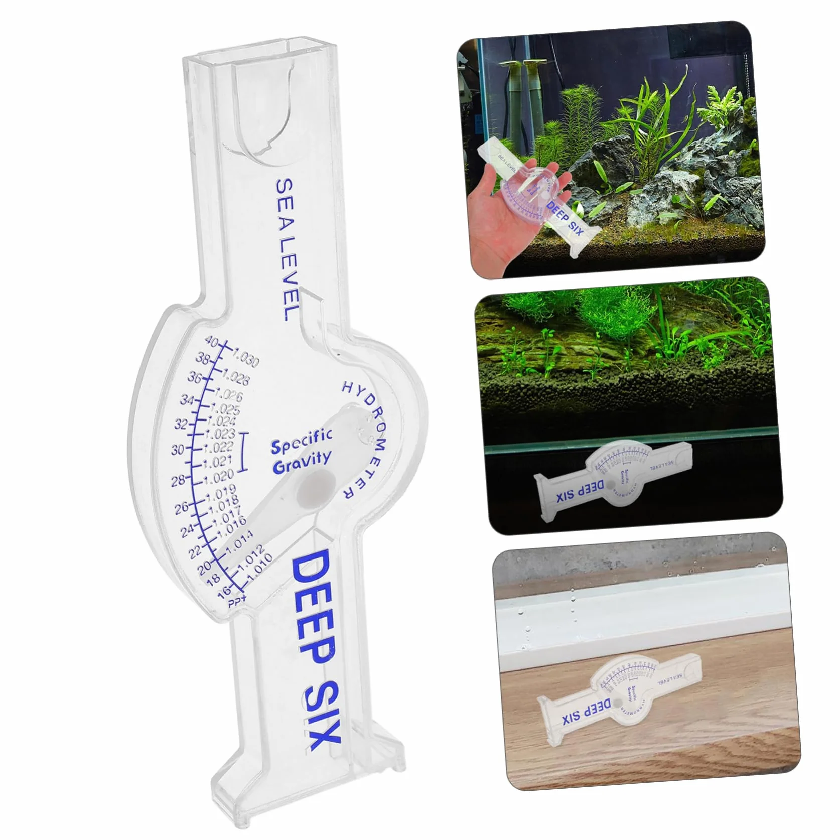 Minkissy Hydromètre pour Aquarium Testeur de Sel Salinomètre 15 Cm