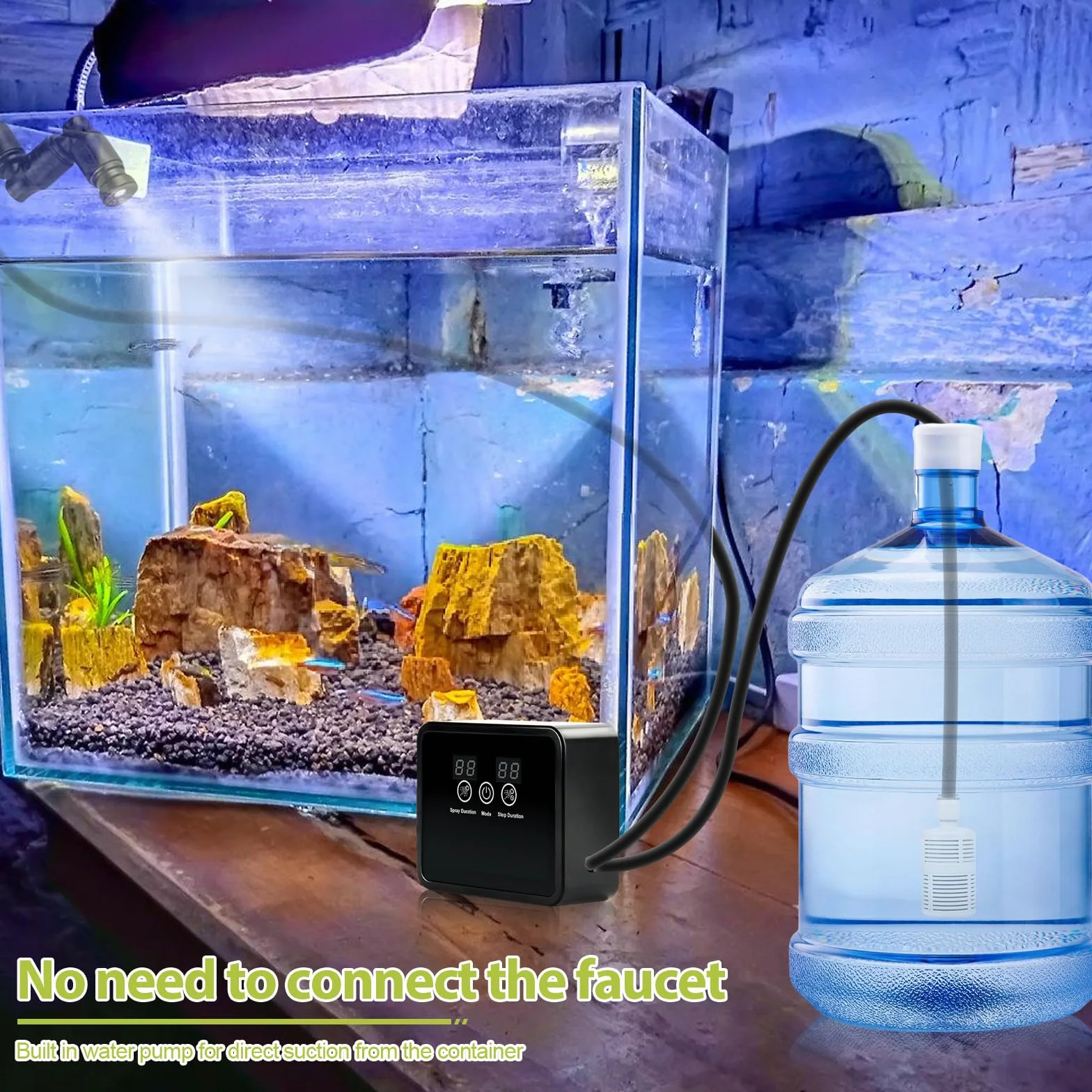 Vegena Système Brumisation Humidificateur Terrarium pour Reptiles et Amphibiens avec Minuterie