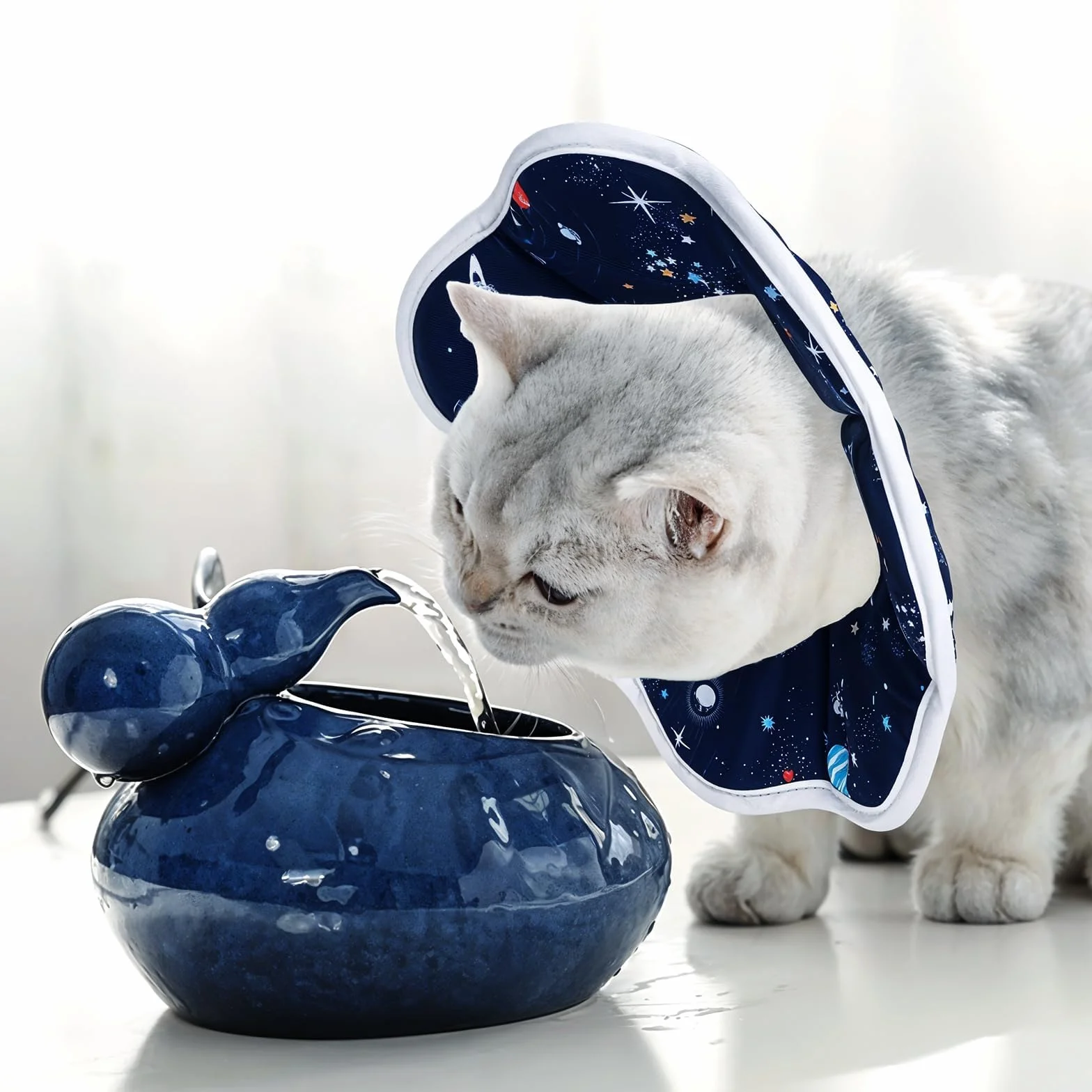 JunD Collier de Récupération Souple Chat, Collerette Post-Opératoire Réglable, Tour de Cou Chat Souple Respirant Imperméable Lavable
