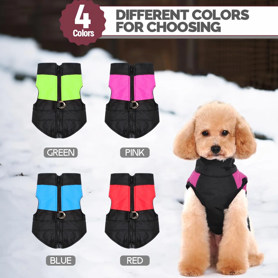 Dog Warm Winter Vest Harnais Manteau pour Petites Moyennes Grandes Chiens