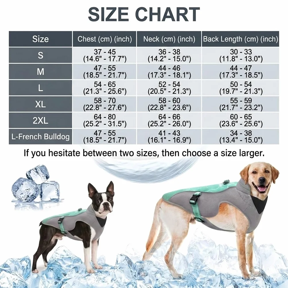 Gilet Rafraîchissant Réfléchissant pour Chien Protection Solaire Évaporation Harnais avec Sangles Réglables Vert L