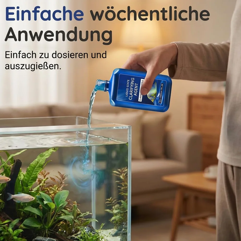 Clarificateur d'eau pour Aquarium À Action Rapide, 2026 Nouve Conditionneur Eau Aquarium, Naturel, Respectueux des Plantes, sans Danger pour Les Poissons, Efficace Toute L'année (2)