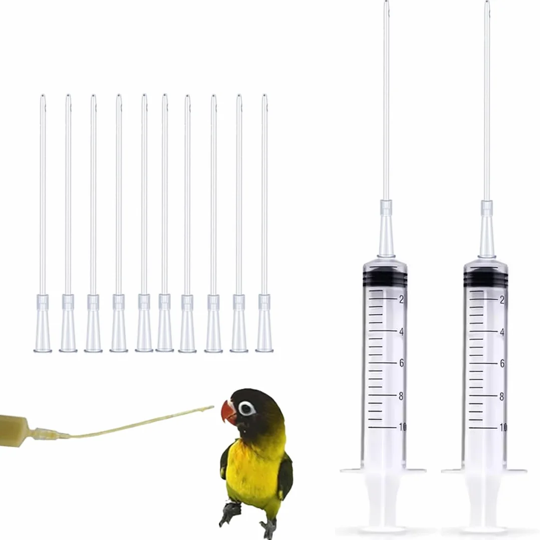 Sondes d'alimentation pour Oisillons avec Seringue 10 ML pour Tortue, Colombe, Perruches