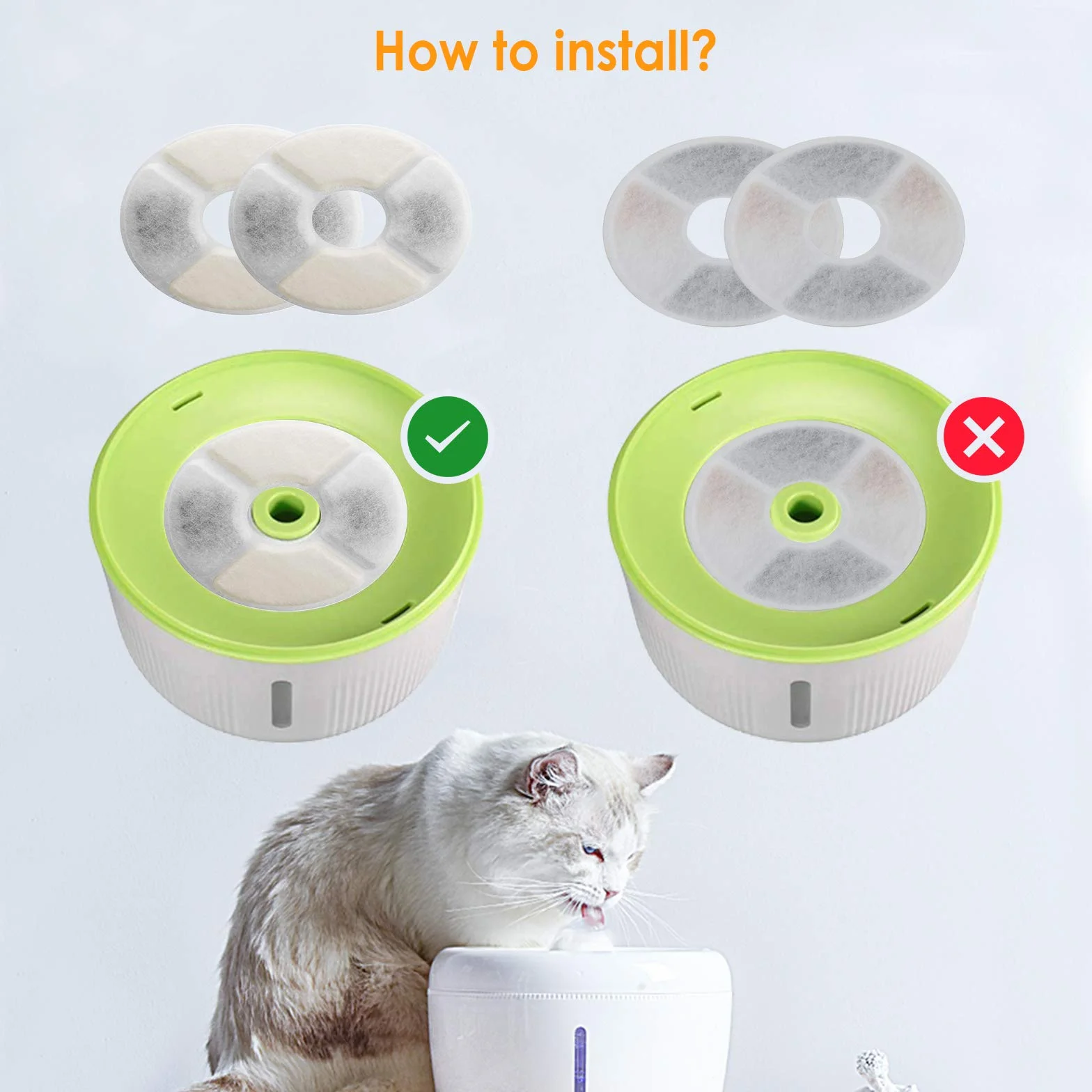 Simpeak Filtre Fontaine Eau Chat 10PCS Filtres de Remplacement pour 1,6-2,5L avec Charbon Actif et Résine Échangeuse d'Ions