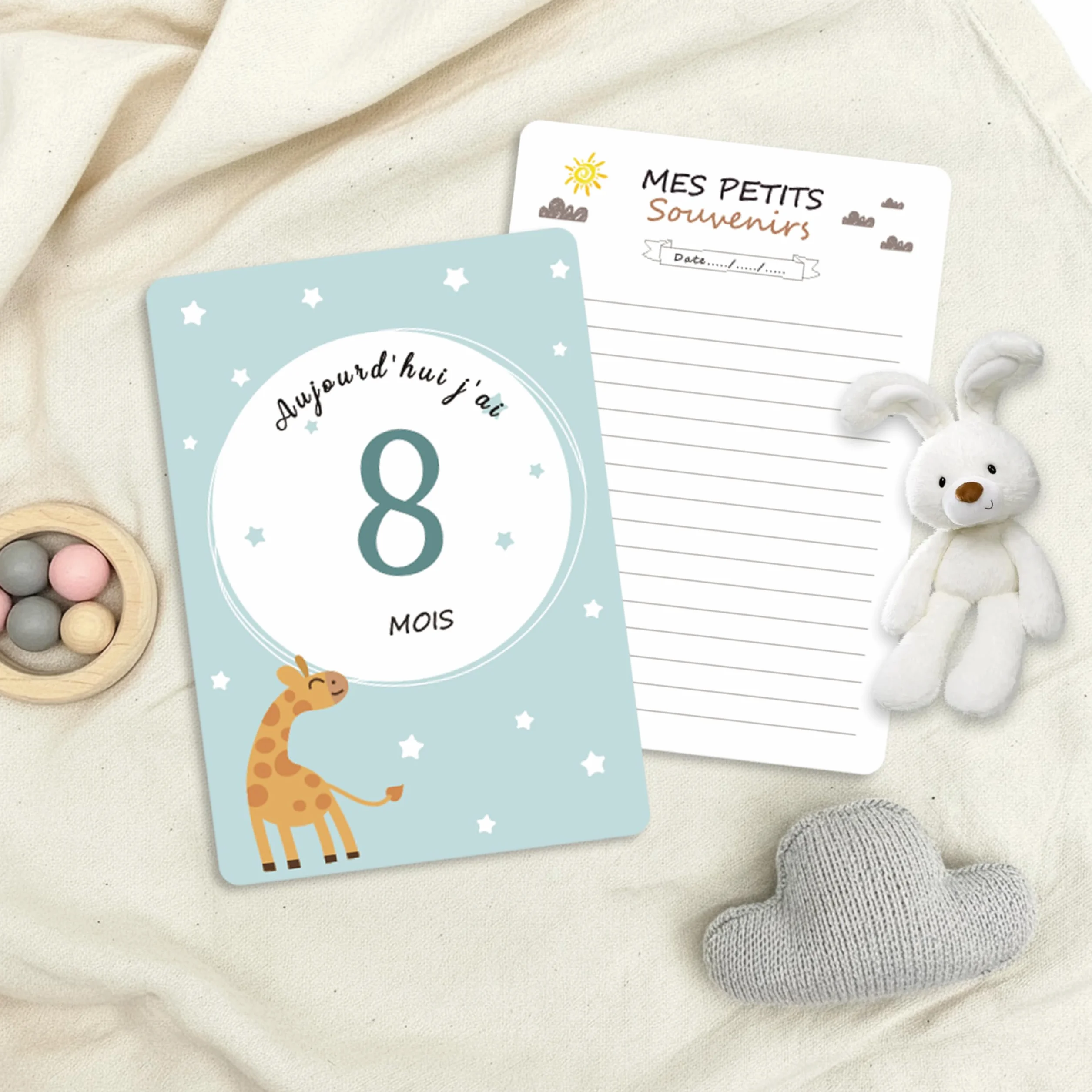 Jeu de cartes développement bébé 24 cartes étapes naissance à 1 an garçons filles