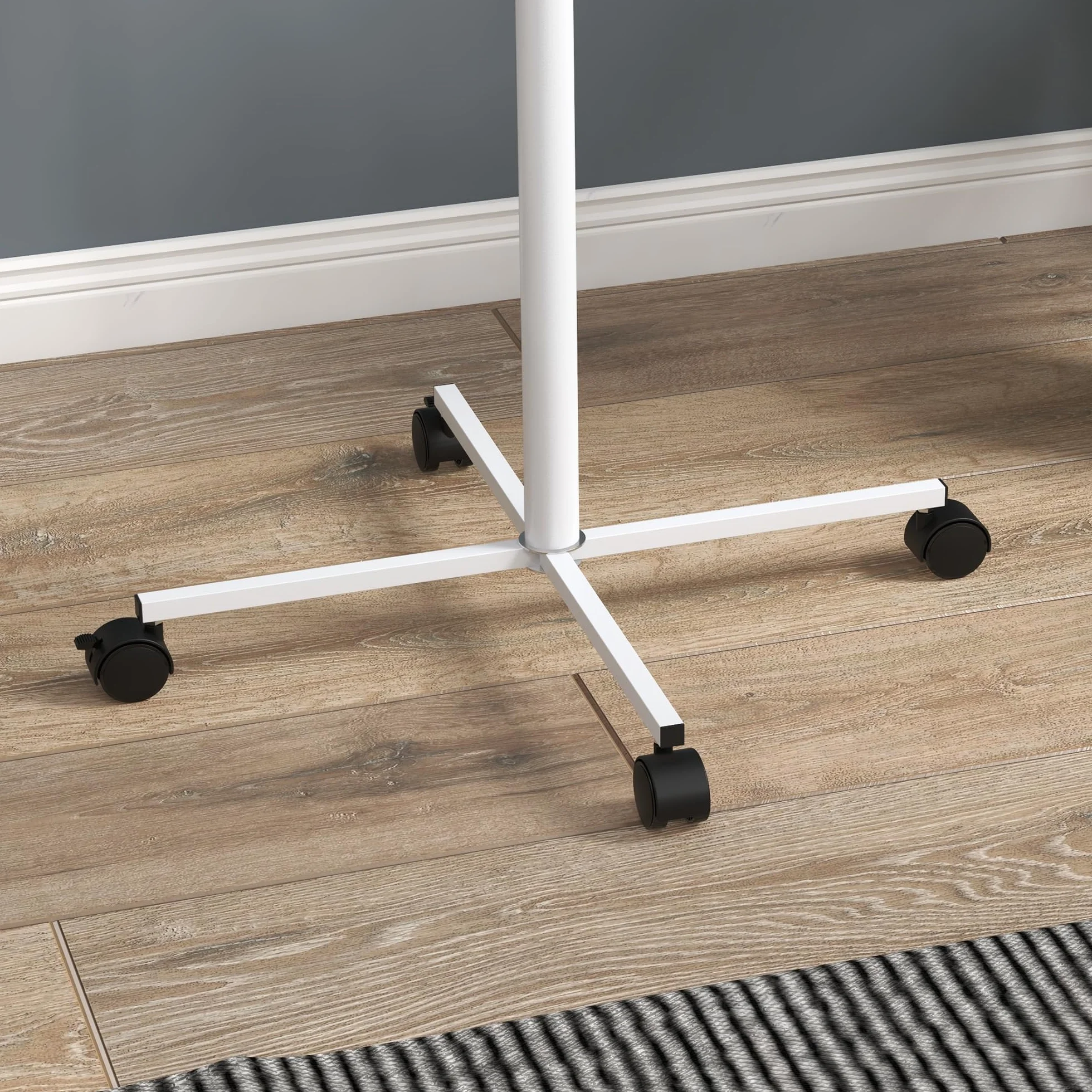 PawHut Mangeoire à Oiseaux sur Pied Acier Inoxydable 2 Bols Amovibles Ø 60 x 138H cm Blanc